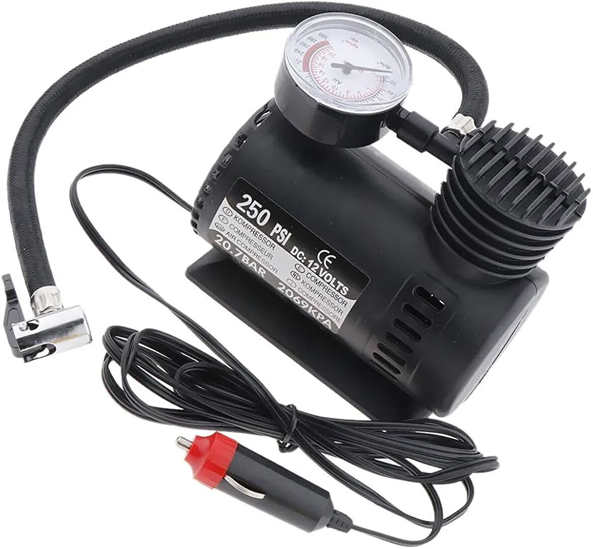 Oto Araç Mini Kompresör Hava Kompresörü 12 V 250 Psı Araba Hava Pompası Lastik Şişirici Taşınabilir (5060)