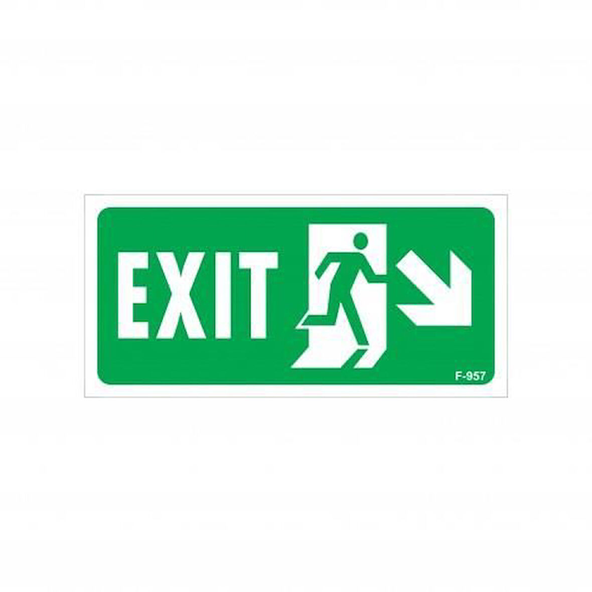 Exit Sağ Aşağı Uyarı Levhası 17,5x25 KOD:957