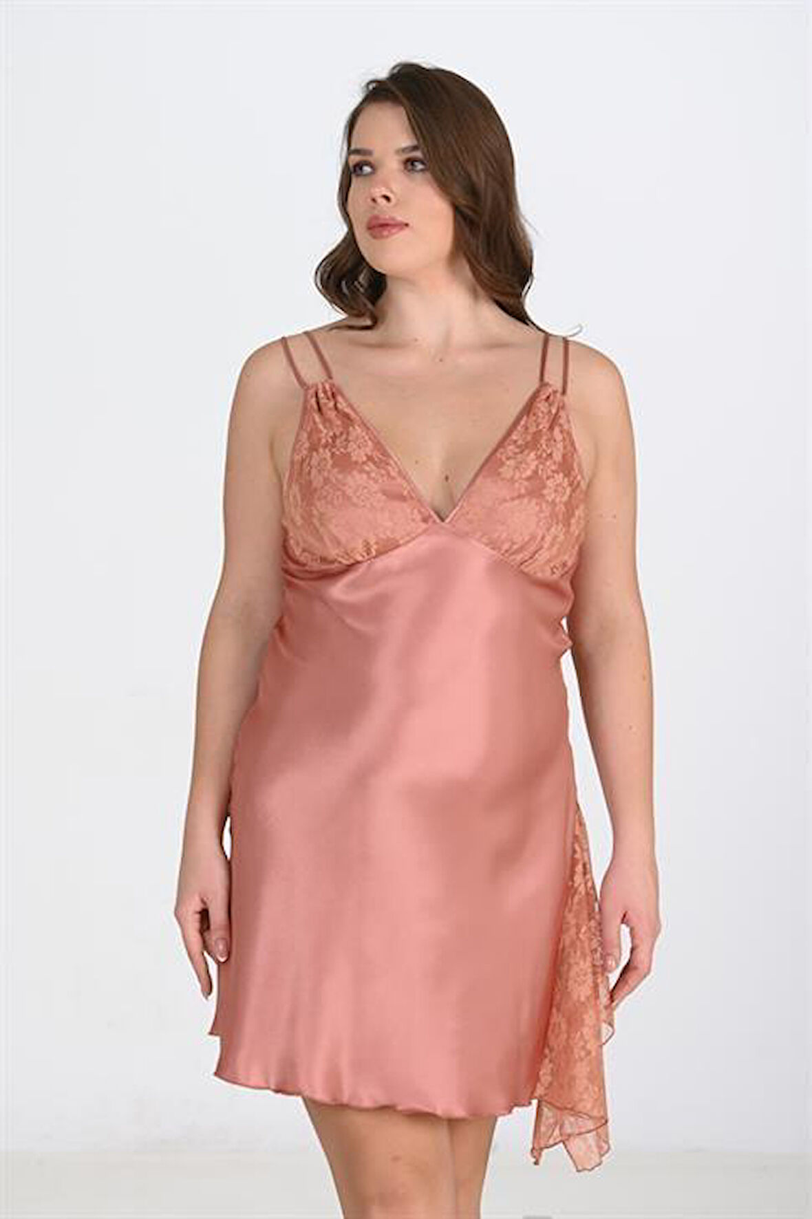 Arias Closet Büyük Beden Bakır Gecelik  2109 OZN-22666