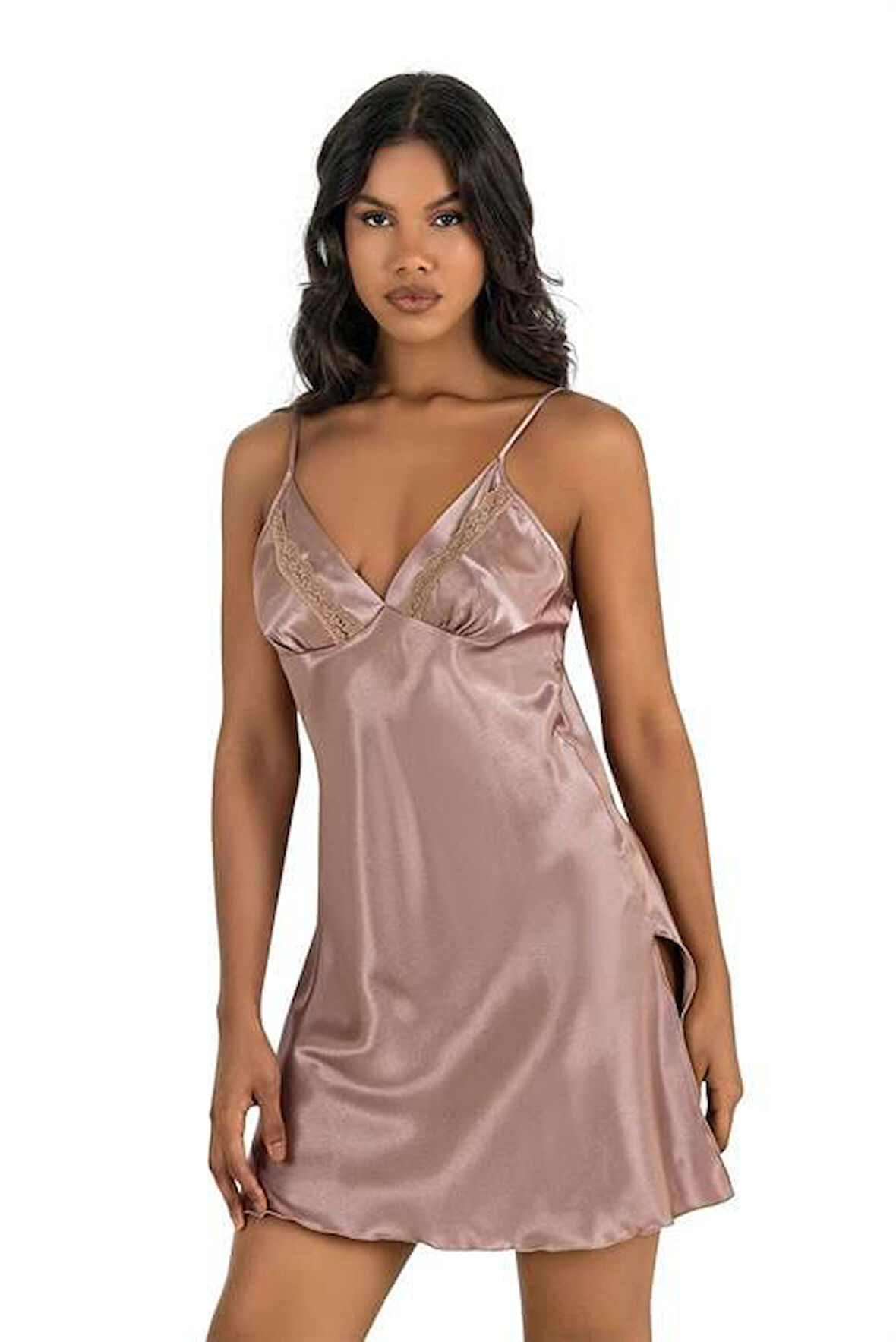 Arias Closet Vizon Kısa Saten Gecelik 8211 OZN-22706