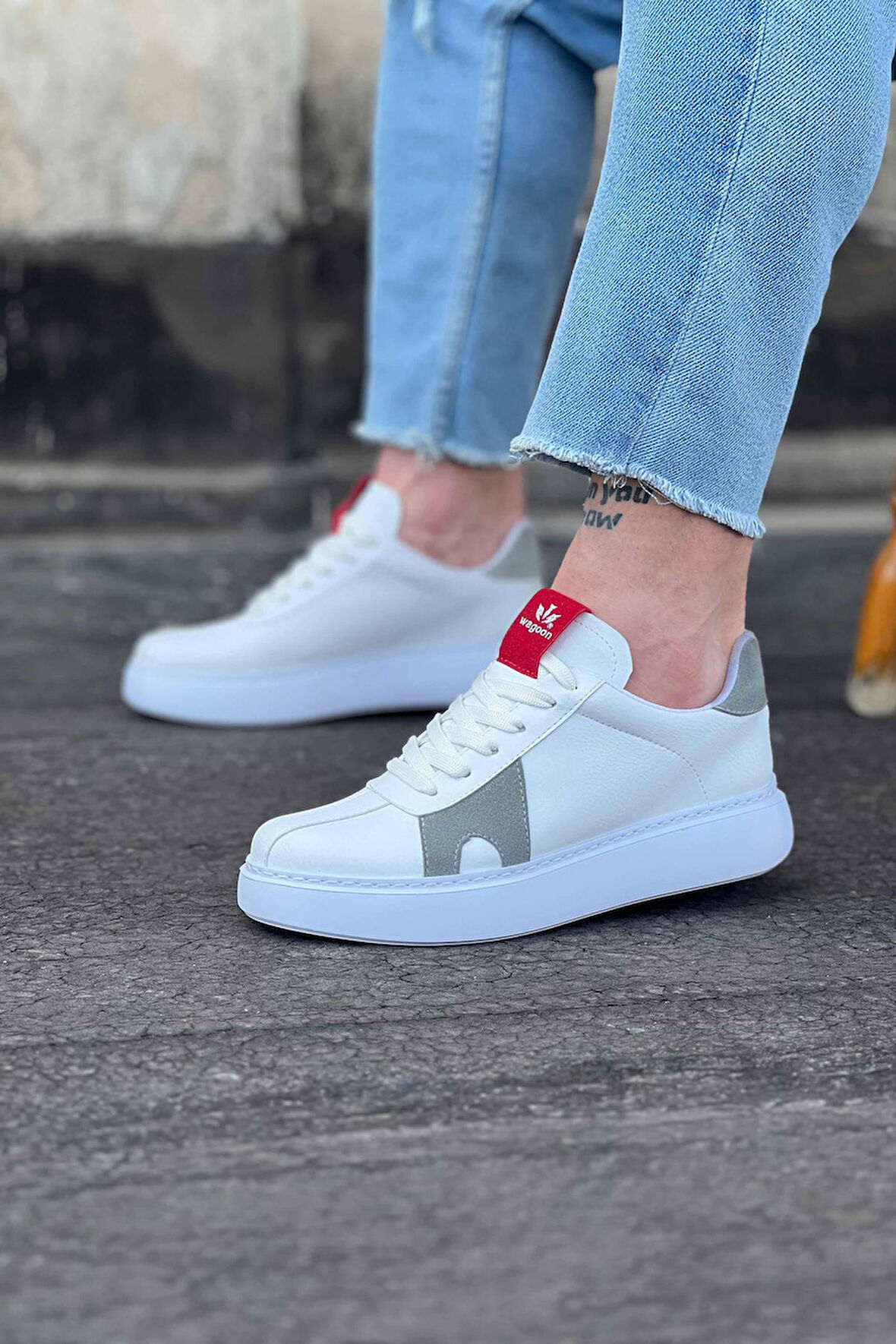  WG040 Beyaz Gri Erkek Casual Ayakkabı