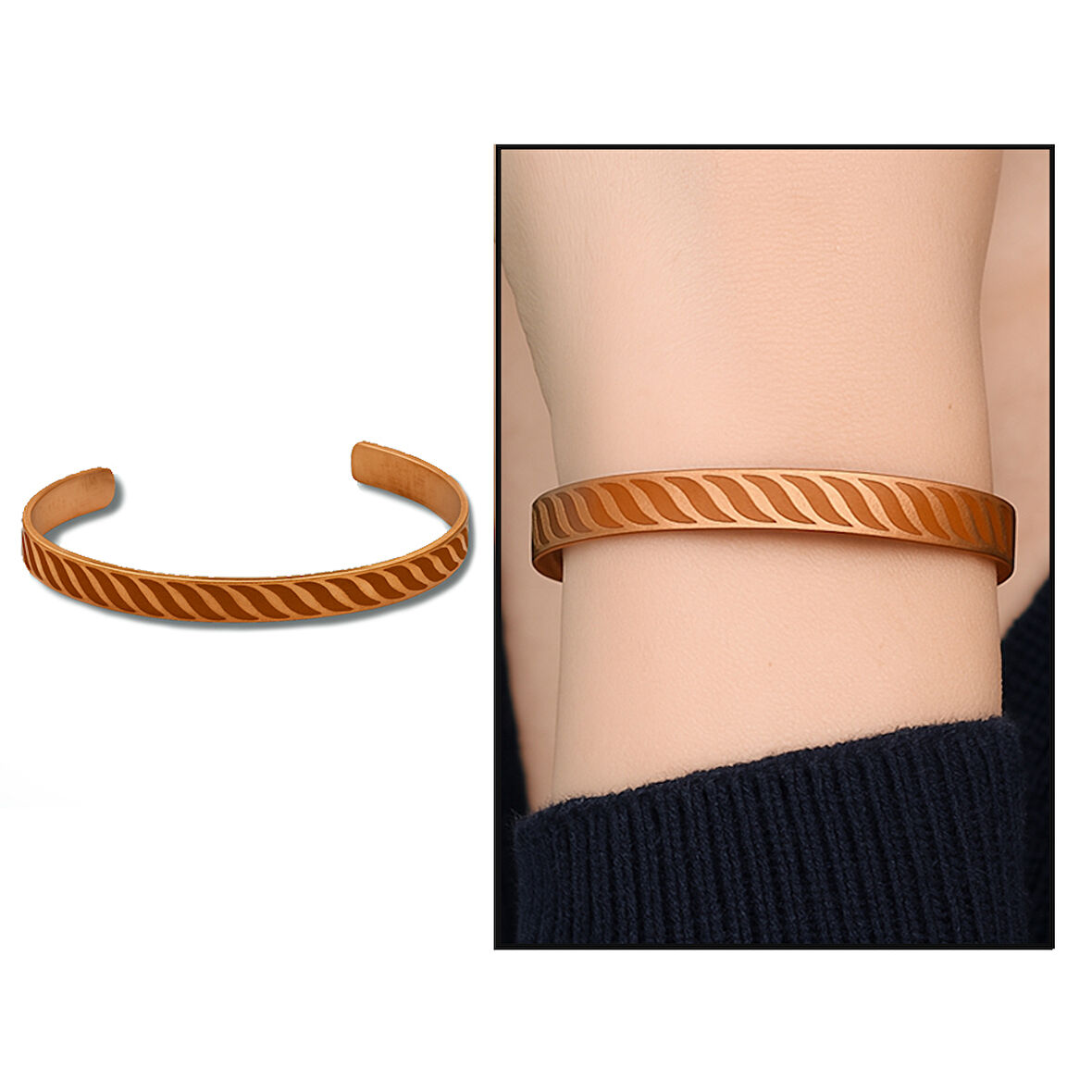 Kadın Bakır Bileklik - Modern Tasarım - Esnek Yapılı