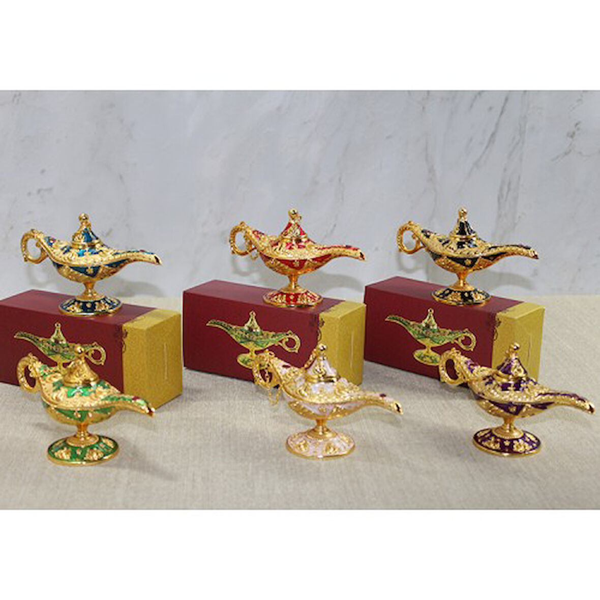 Periboia Mineli Metal Alaaddin Lambası Model 4