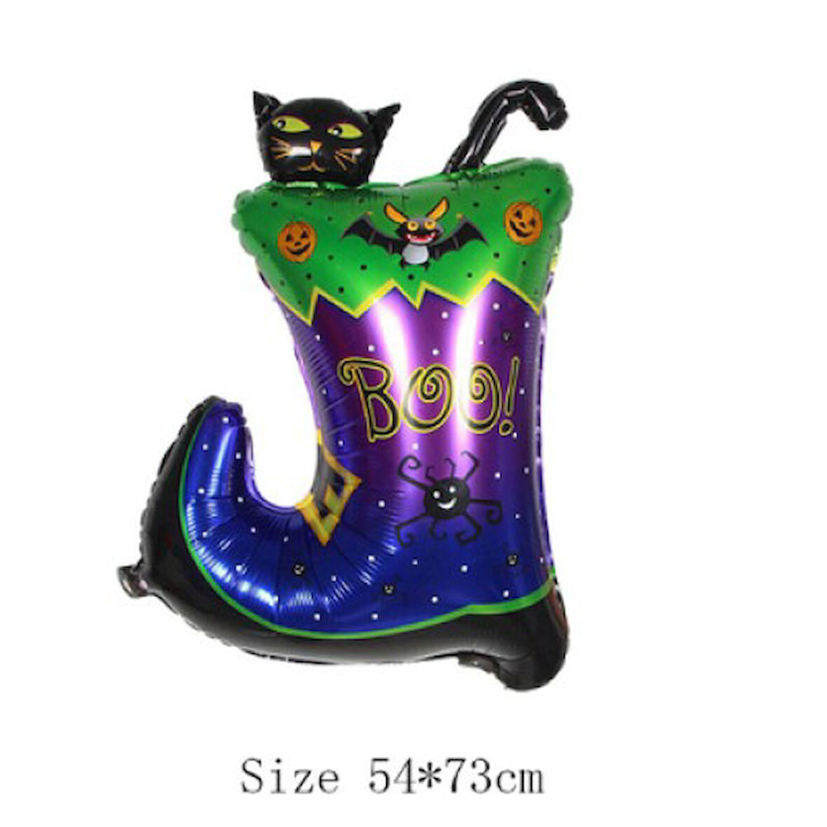 Periboia Halloween Çizmeli Kara Kedi Folyo Balon 