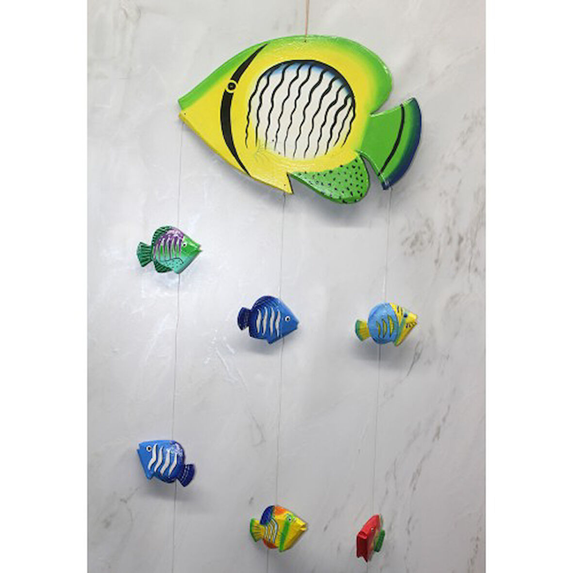 Periboia Ahşap Balıklı Rüzgar Çanı