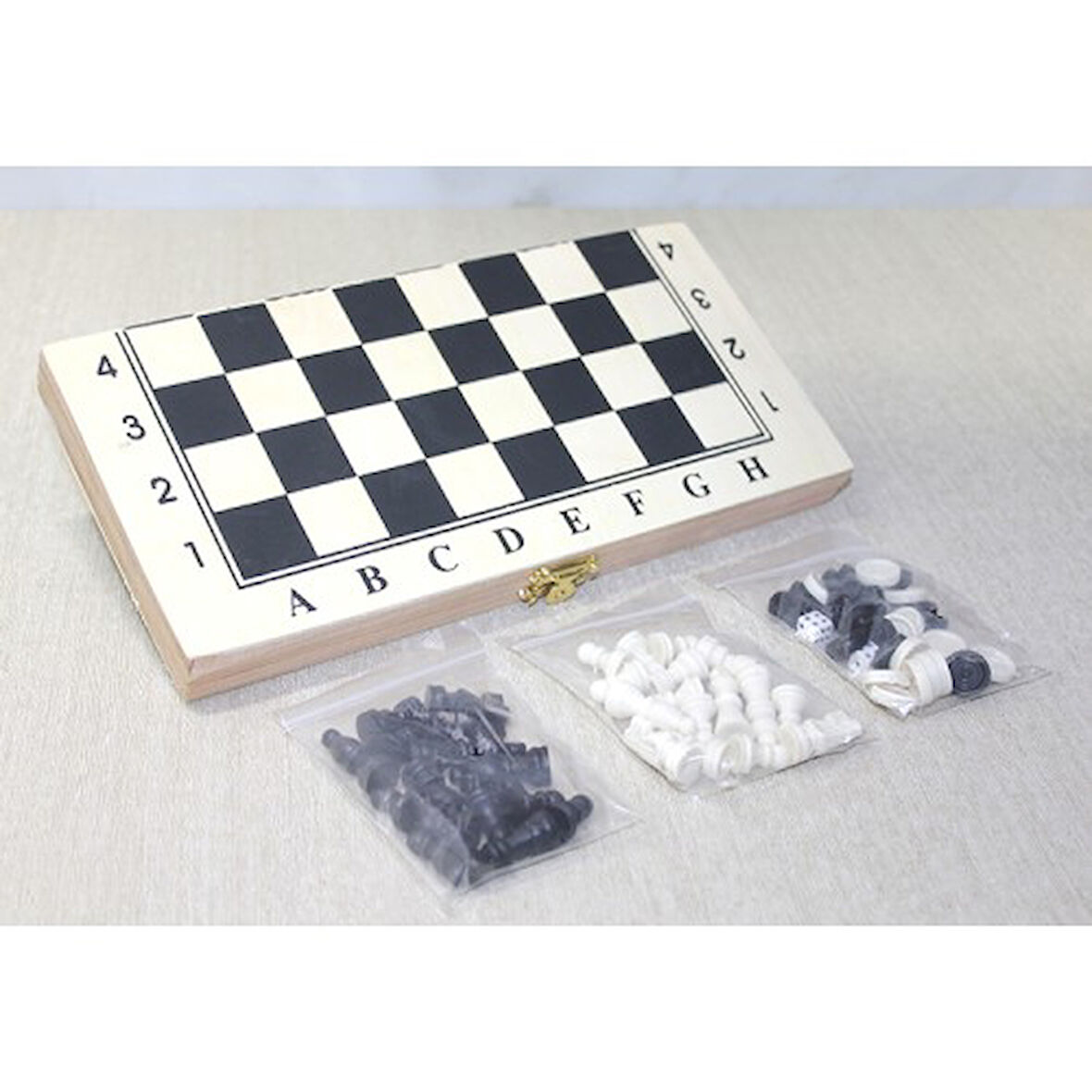 Periboia Ahşap Kutulu Satranç Tavla Seti Model 4 