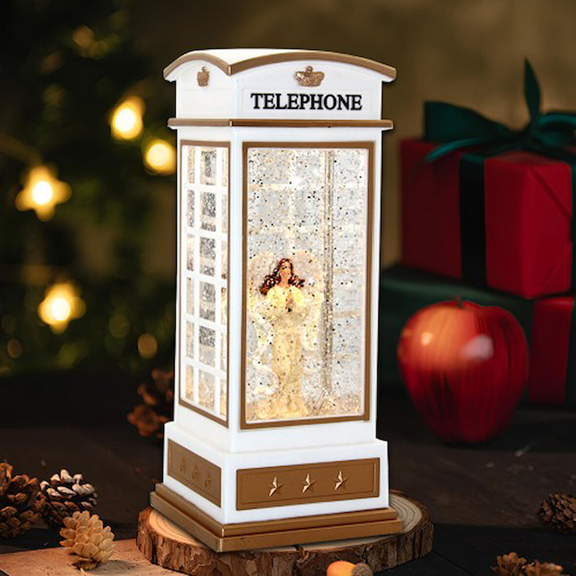 Periboia Telefon Kulübeli Işıklı Müzikli Kar Küresi 