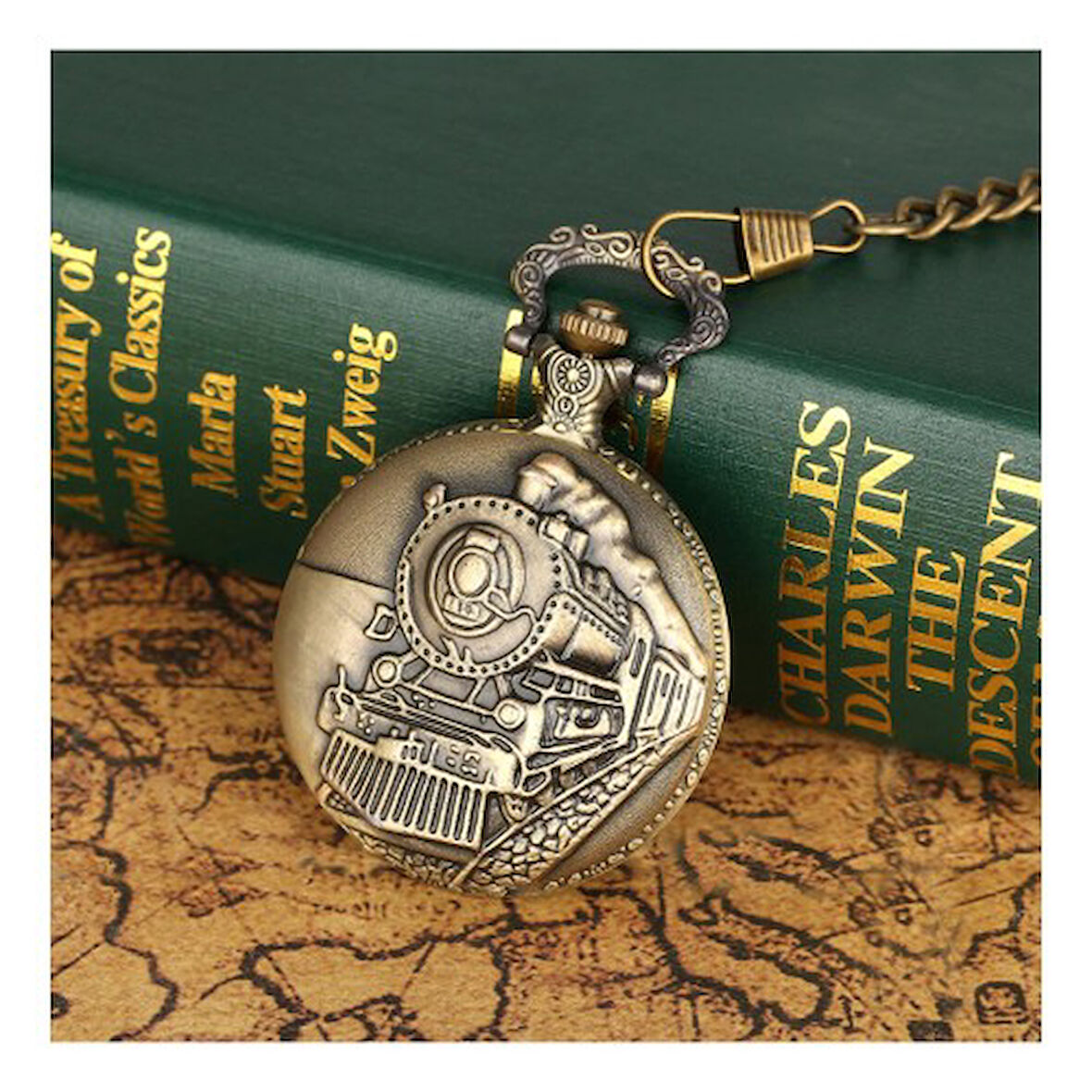 Periboia Tren Temalı Köstekli Saat 