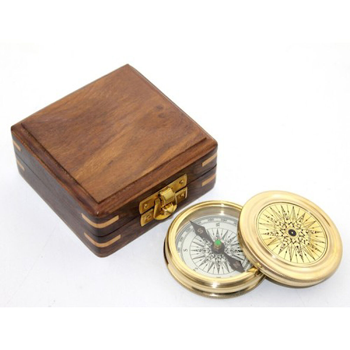 Periboia Ahşap Kutulu Pusula Model 2