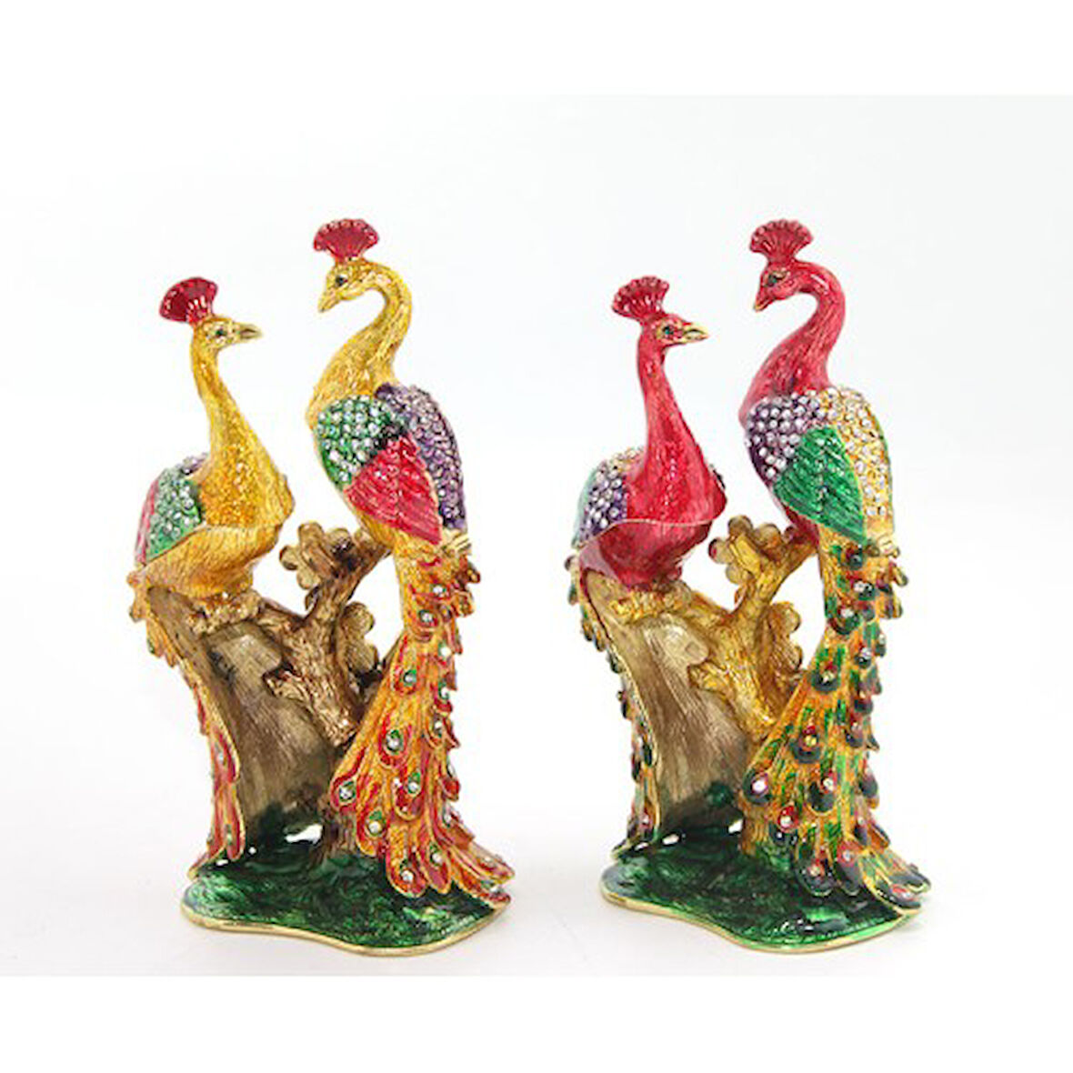 Periboia Swarovski Taşlı Tavuskuşu Figürü