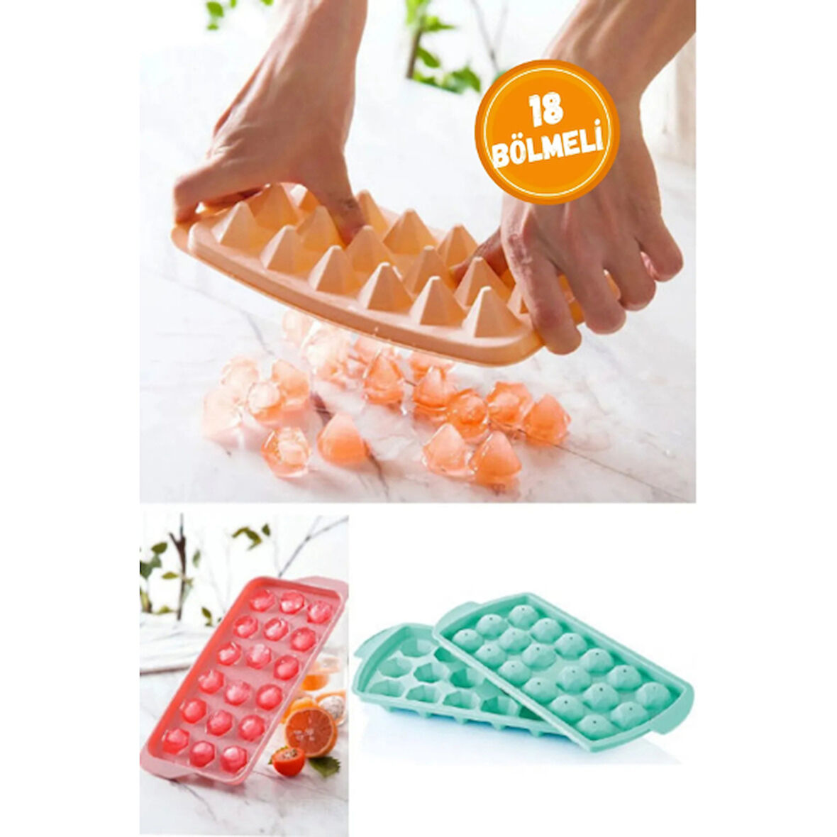Periboia Elmas 18 Bölmeli Buz Kalıbı 