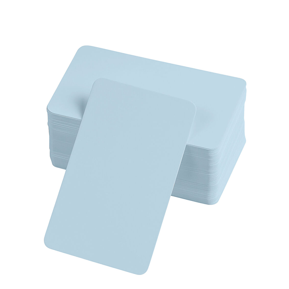 Periboia Boş Kelime Kartları 5x8 cm - 50 Adet Oval Kenarlı | Tabu &amp; Not Kartları - Mavi