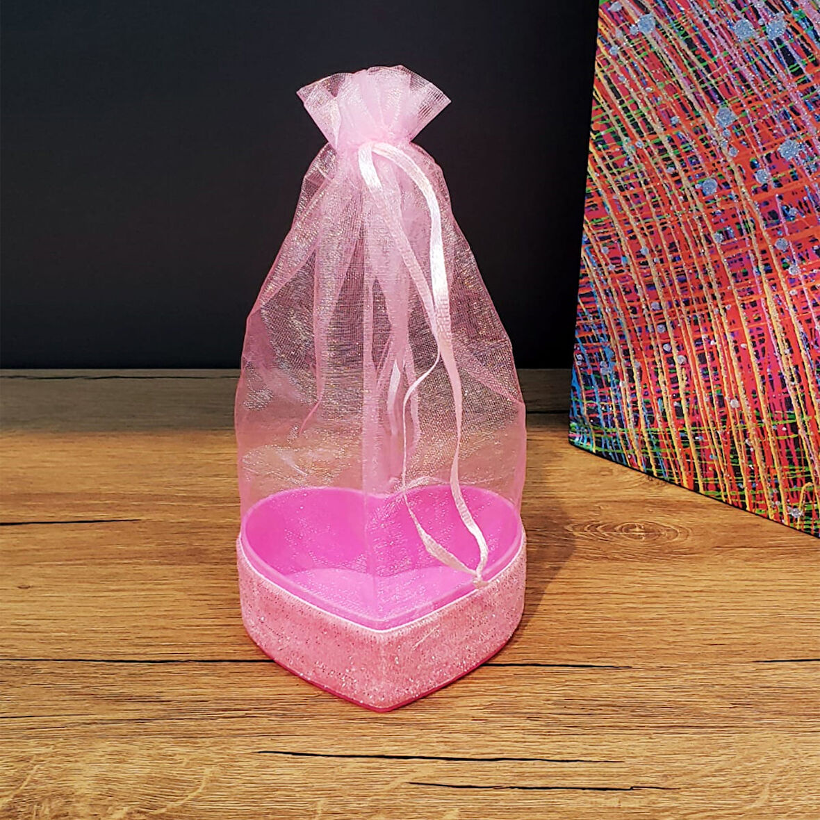 Periboia Pembe Kalpli Tül Kese