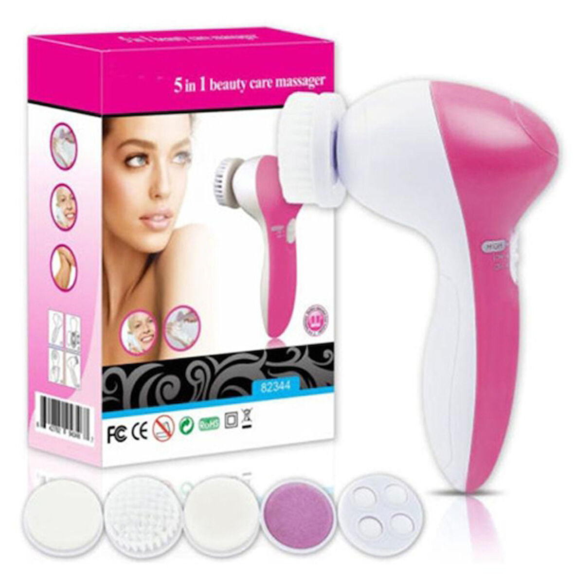 Periboia 5 iN 1 Pilli Yüz Temizleme,Masaj ve Peeling Fırça seti