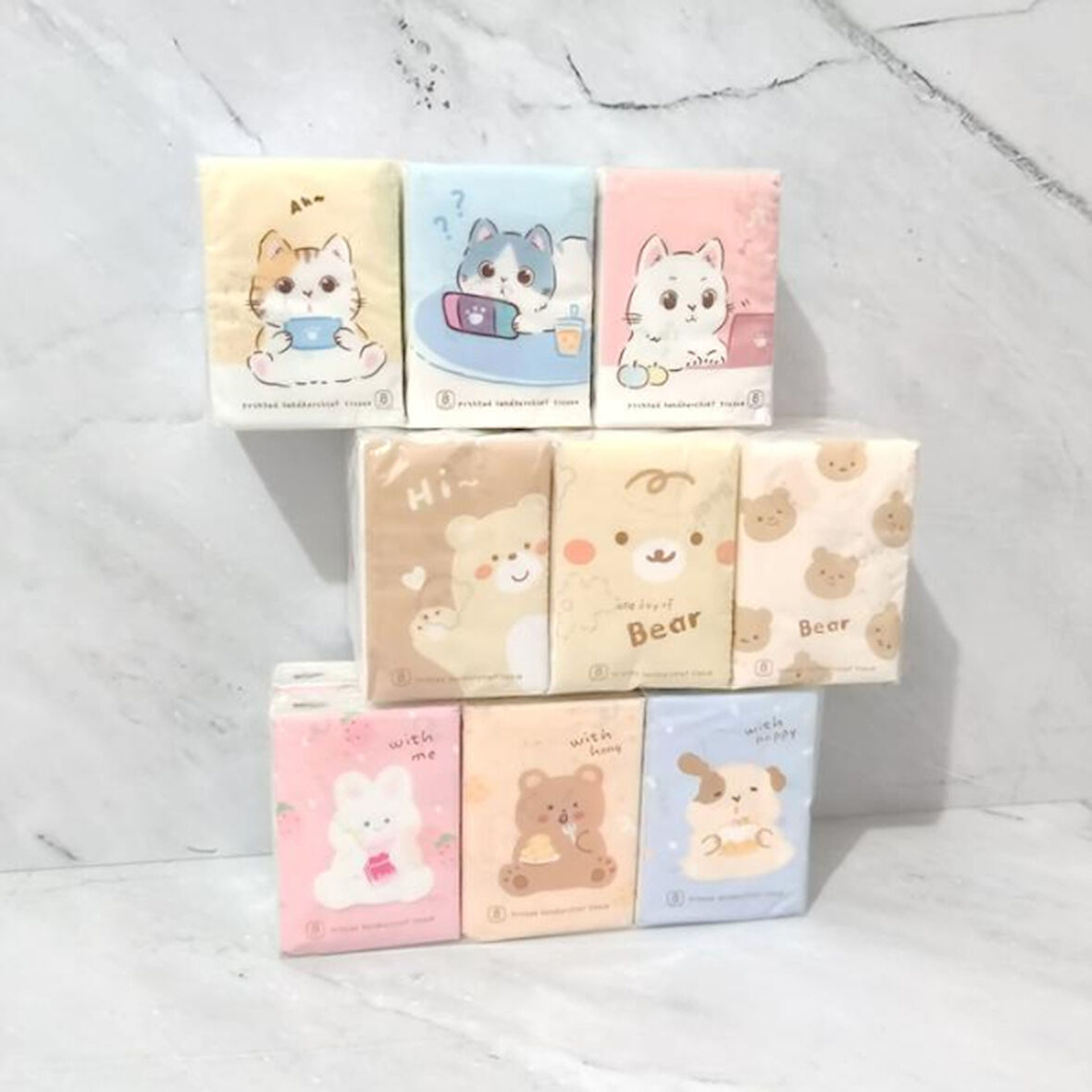 Periboia Sevimli Figürlü Çocuk Mendili 9'lu Paket