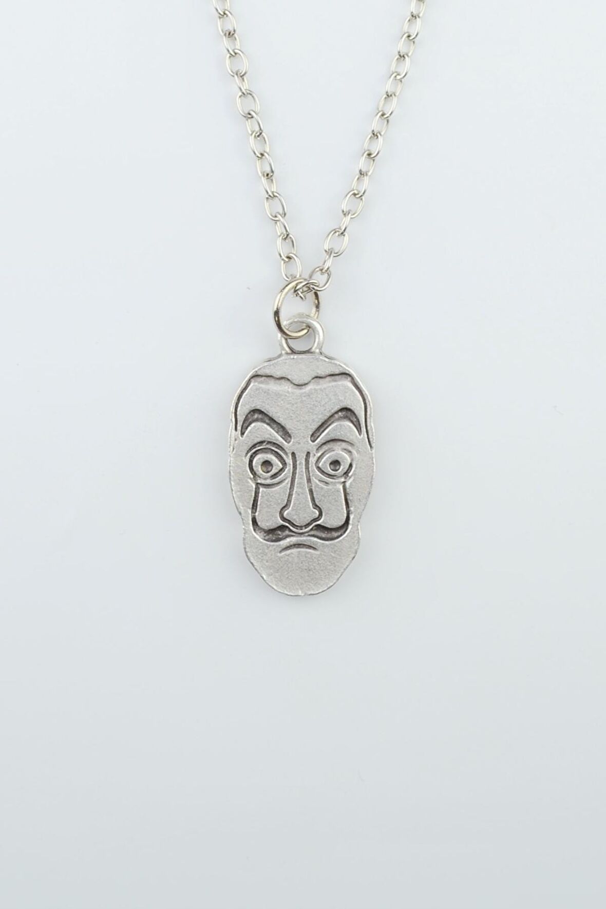 La Casa De Papel Erkek Kadın Kolye Antik Gümüş Kaplama - 60 cm Düz Zincir