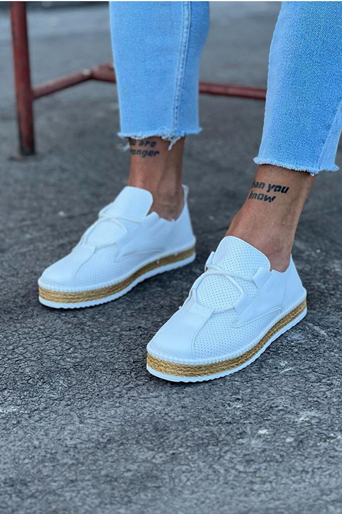 D-Beyaz Erkek Casual Ayakkabı-WG015