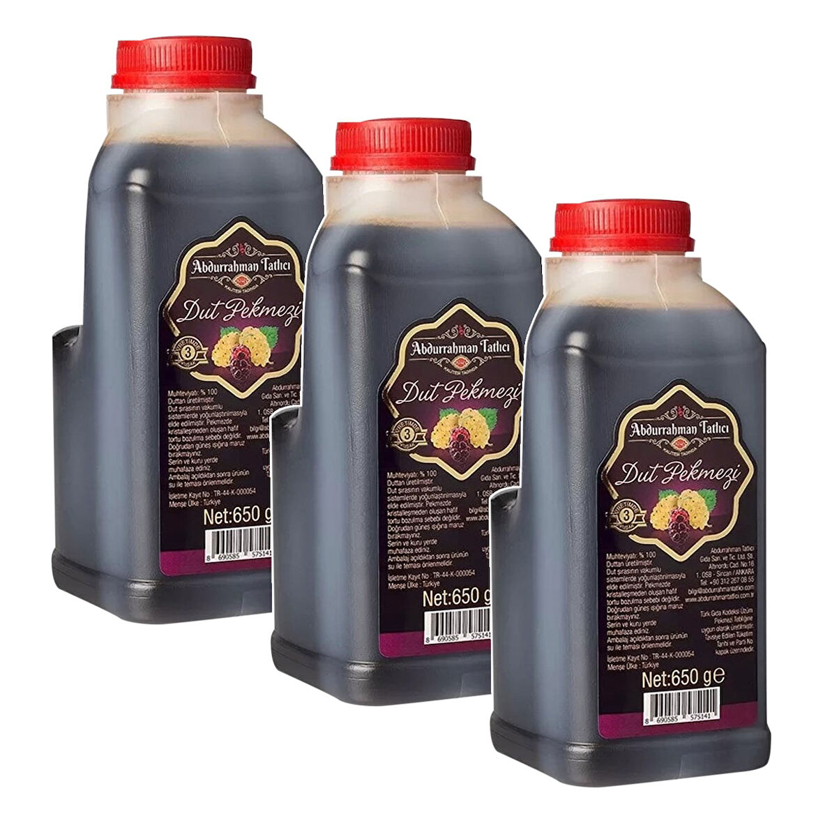 Abdurrahman Tatlıcı Dut Pekmezi 650 Gr x 3 Adet