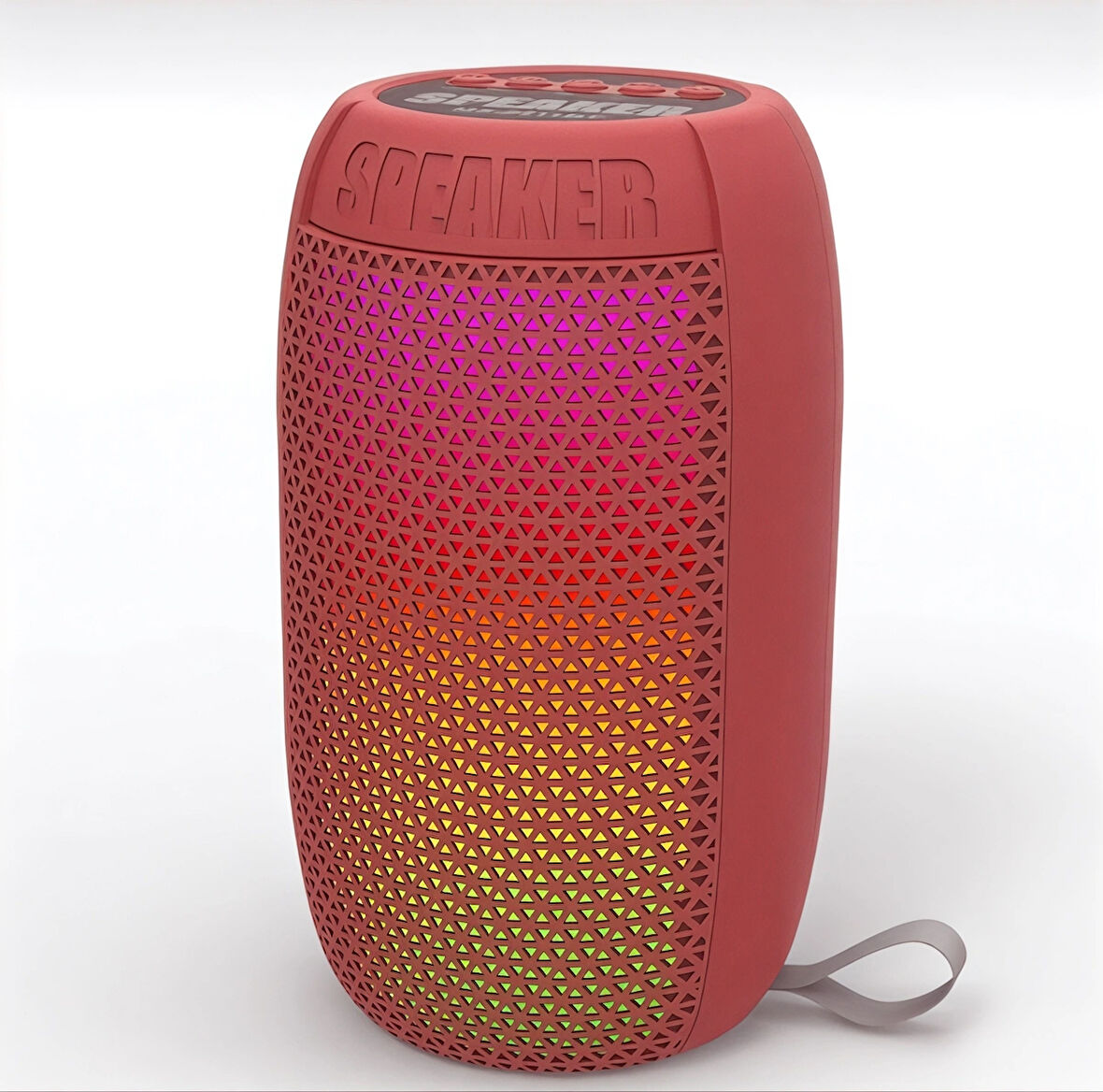  ProNorth RGB USB Destekli Kablosuz Bluetooth Bass Hoparlör Kırmızı