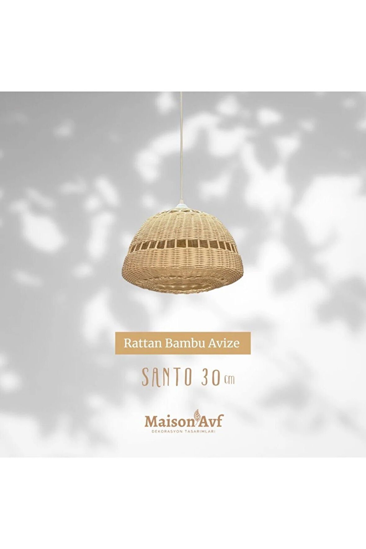 Santo Rattan Bambu Sarkıt Avize 30 cm