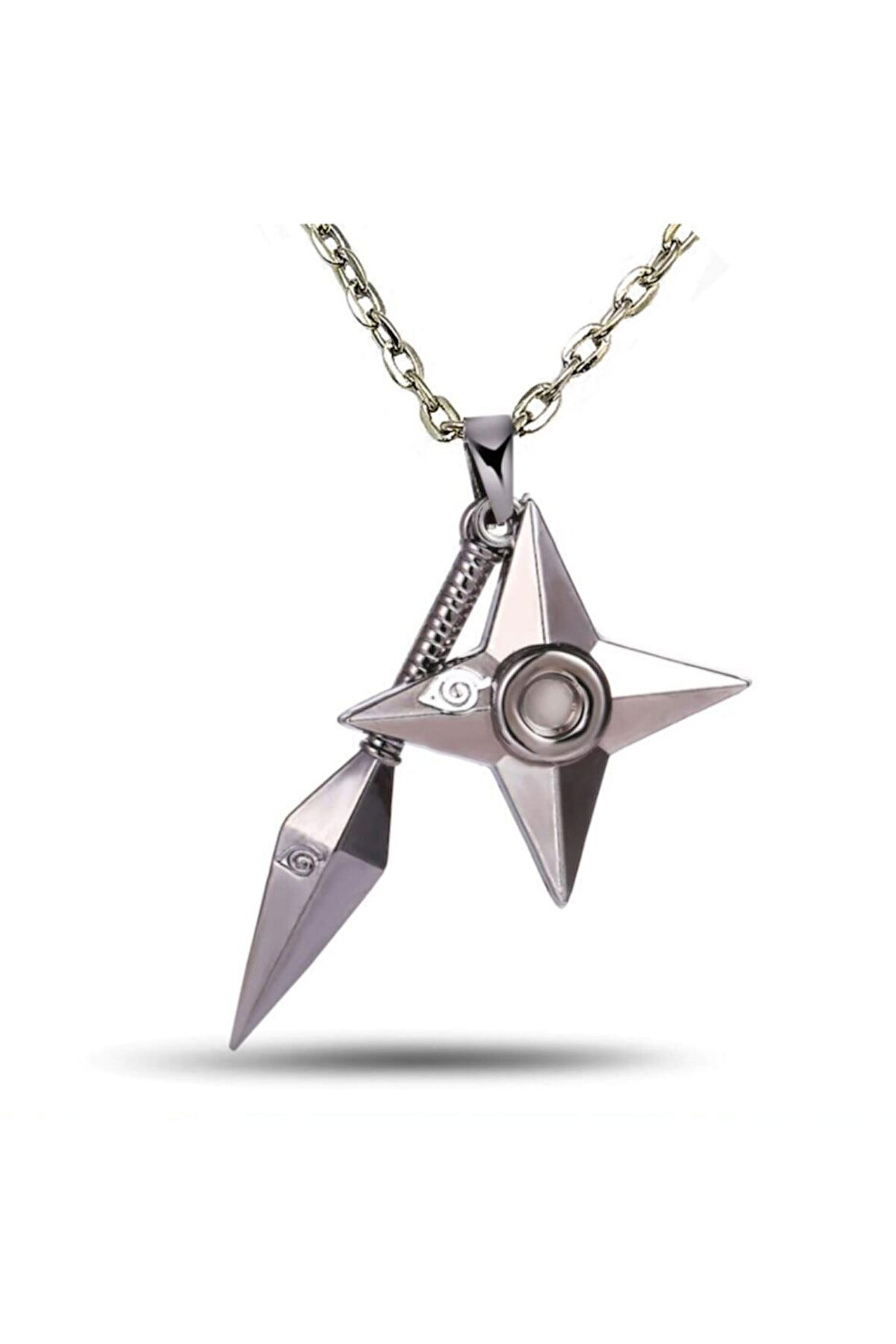 Gri Mızrak Naruto Anime Metal Zincirli Ikili Kolye