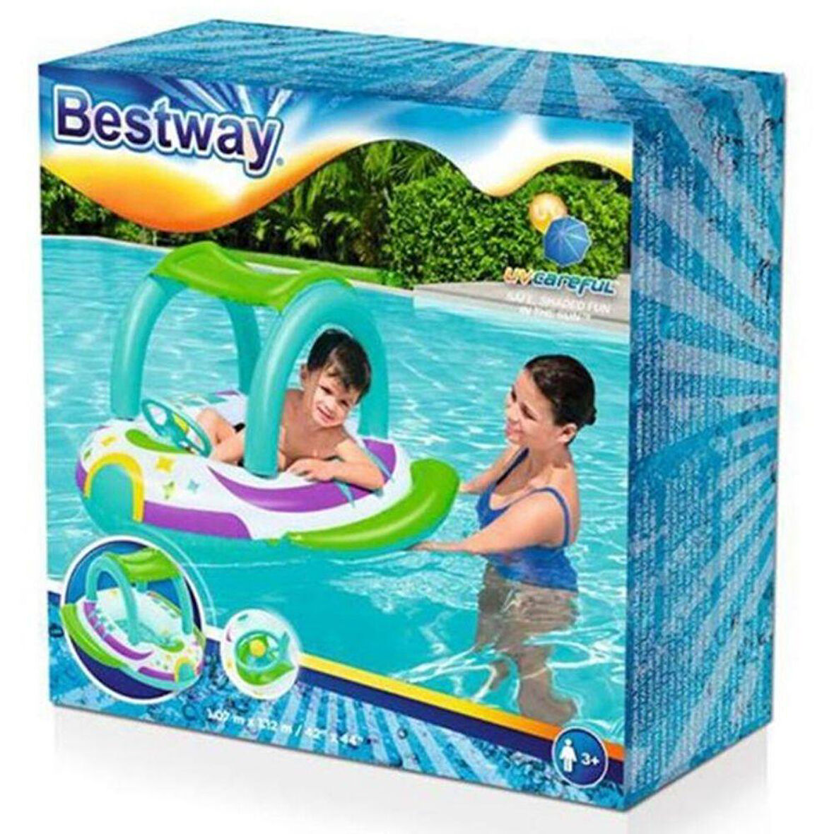 Bestway Direksiyonlu Kornalı Bot 107x102 Cm - 34149 (Lisinya) alithestereo