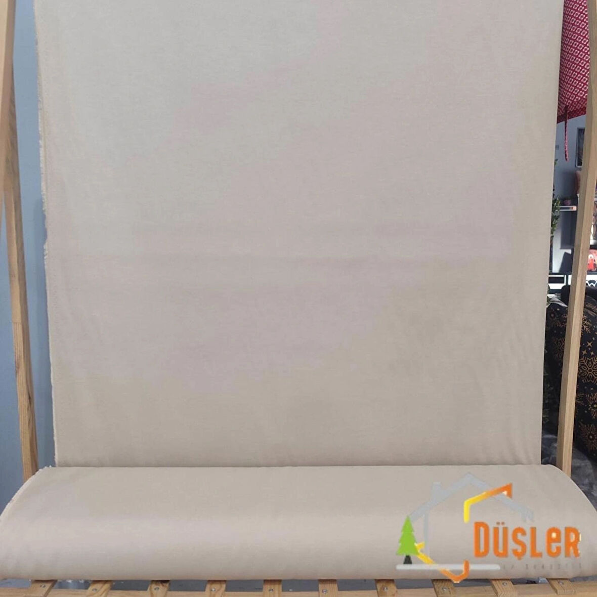 Bej Düz Desensiz İki Taraflı Su ve Leke İtici Panama Keteni Küçükçalık Premier Duck Kumaş Bezi 100x180