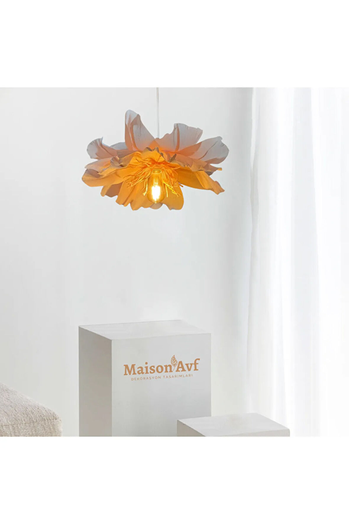 Flora Rustik Pembe Italyan Krapon Sarkıt Avize