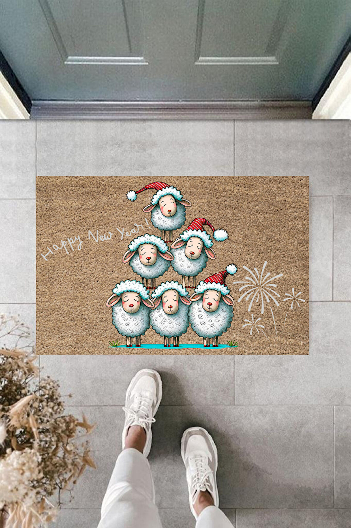 Kapı Önü Paspası Yeni Yıl Konsepti Dijital Baskı PY-175111224