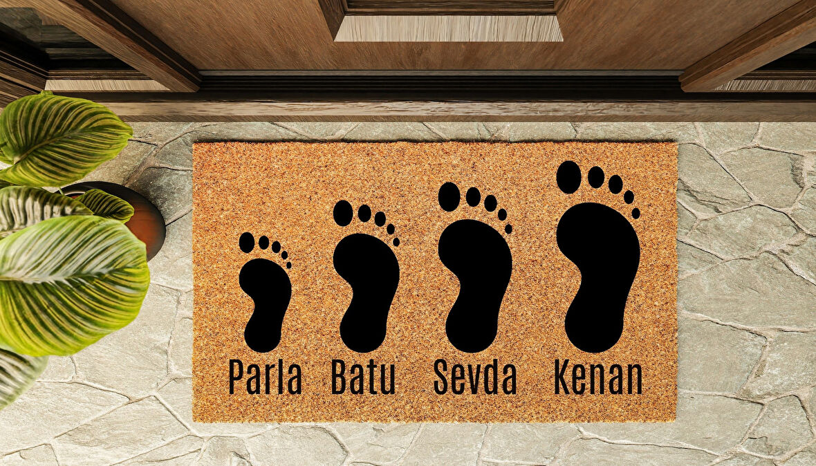 Kapı Önü Paspası Kişiye Özel İsim Yazılır Koko Model Ayaklar PK-1516