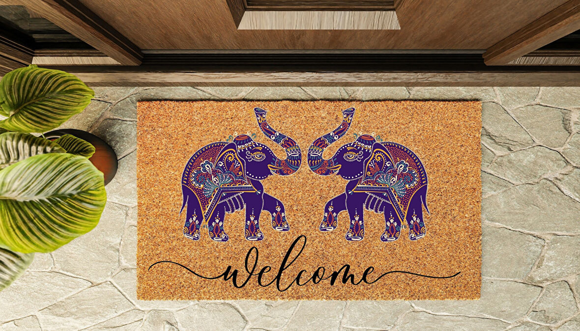 Kapı Önü Paspası Özel Tasarım Koko Model Filler PK-1538