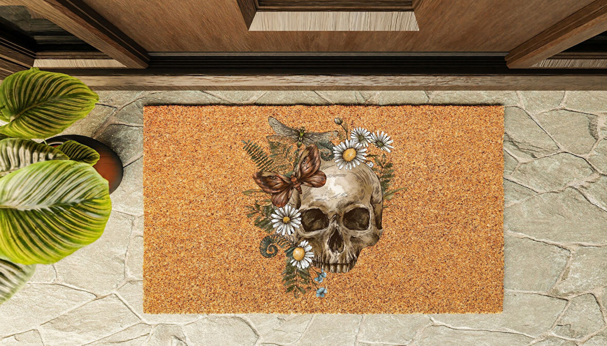 Kapı Önü Paspası Özel Tasarım Koko Model Kurukafa PK-1569