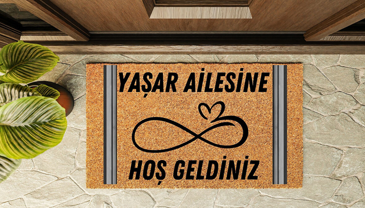 Kapı Önü Paspası Kişiye Özel Yazı Yazılır Koko Model Şerit Sonsuzluk PK-1597