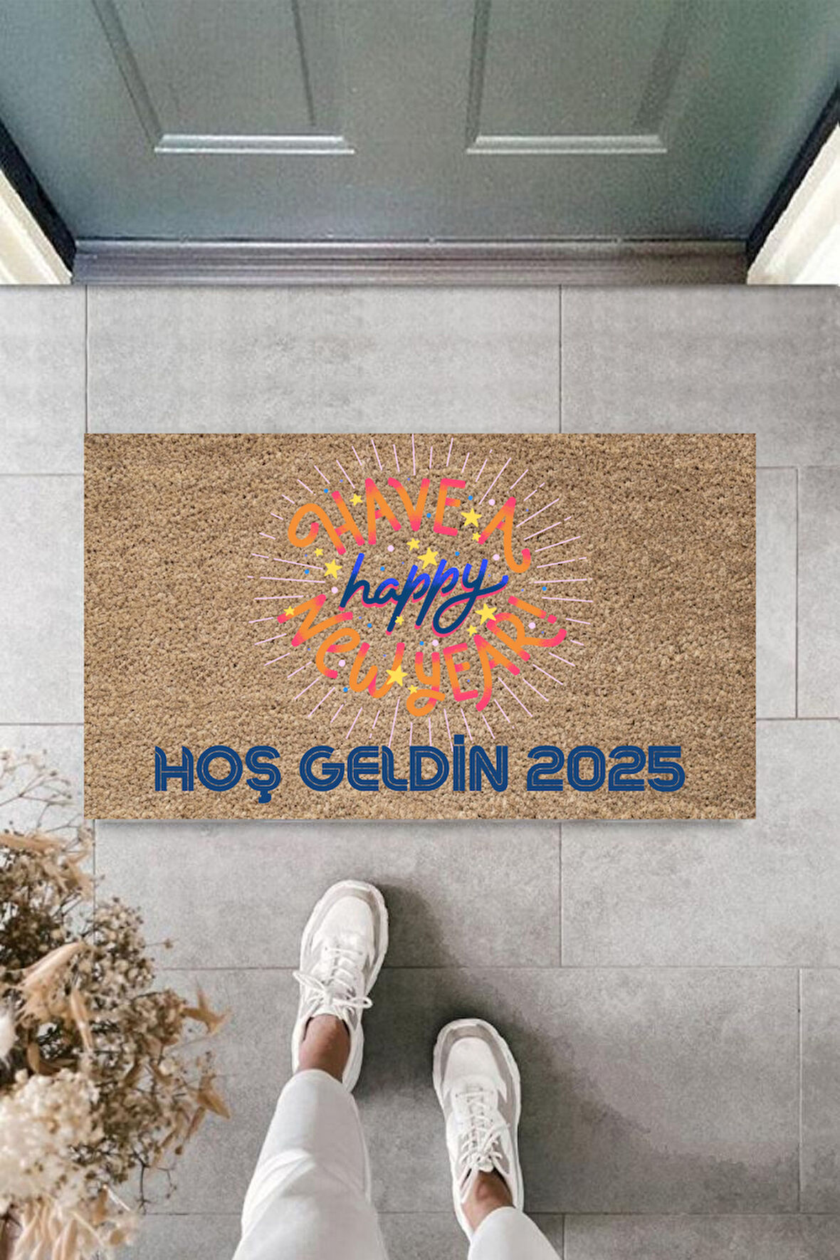 Kapı Önü Paspası Yeni Yıl 2025 Özel Tasarım Model 46