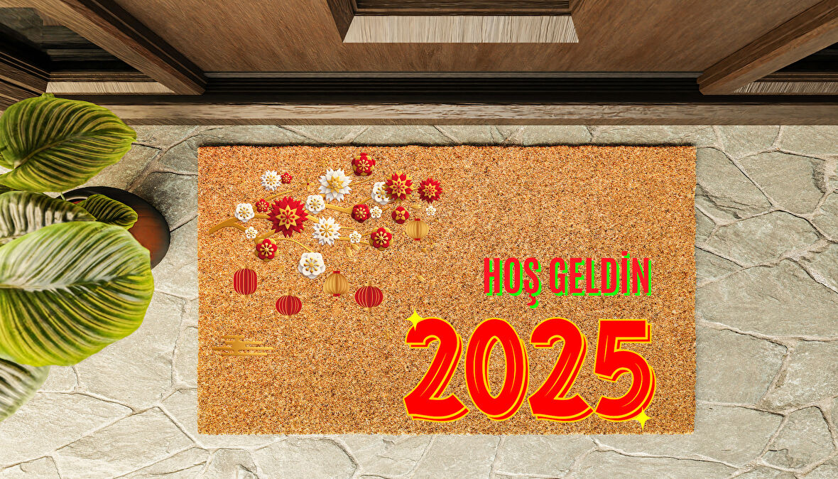 Kapı Önü Paspası Yeni Yıl 2025 Özel Tasarım Koko Model 139