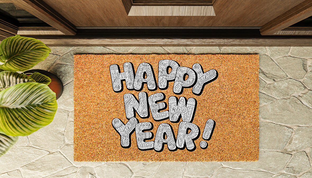 Kapı Önü Paspası Yeni Yıl 2025 Özel Tasarım Koko Model 140