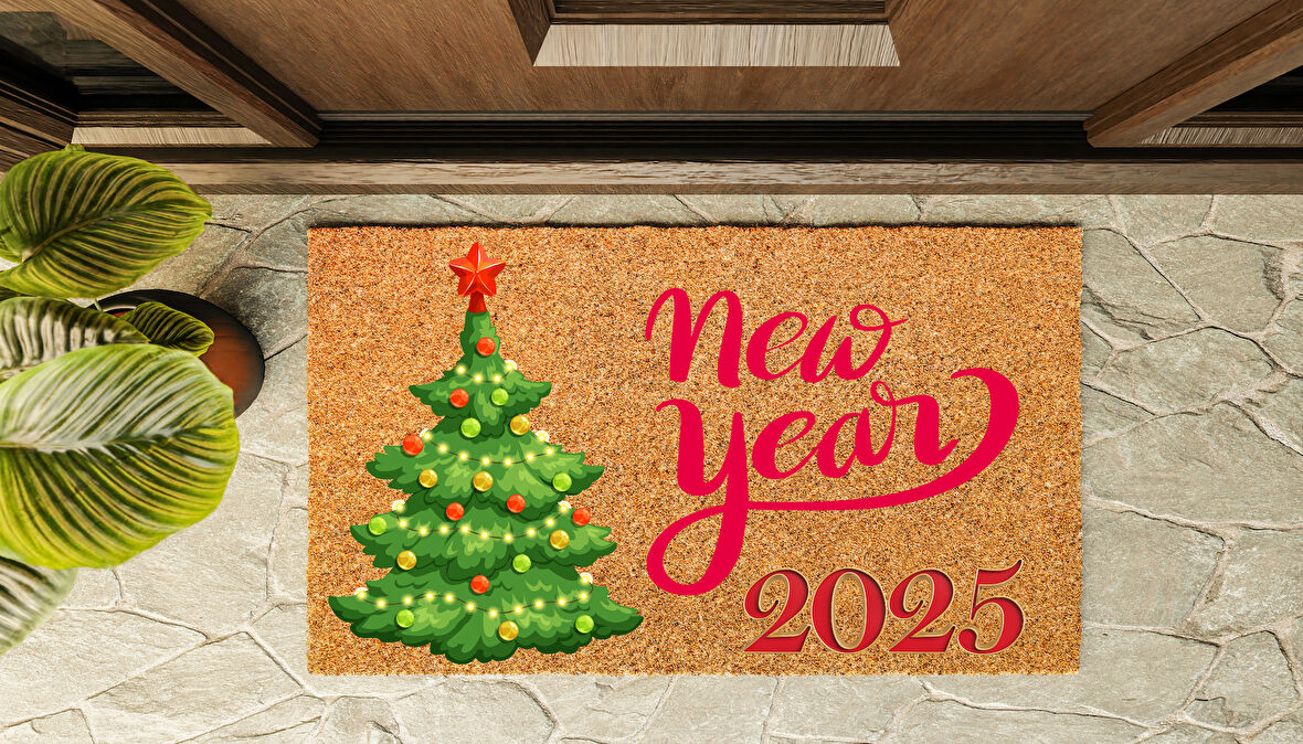 Kapı Önü Paspası Yeni Yıl 2025 Özel Tasarım Koko Model 141
