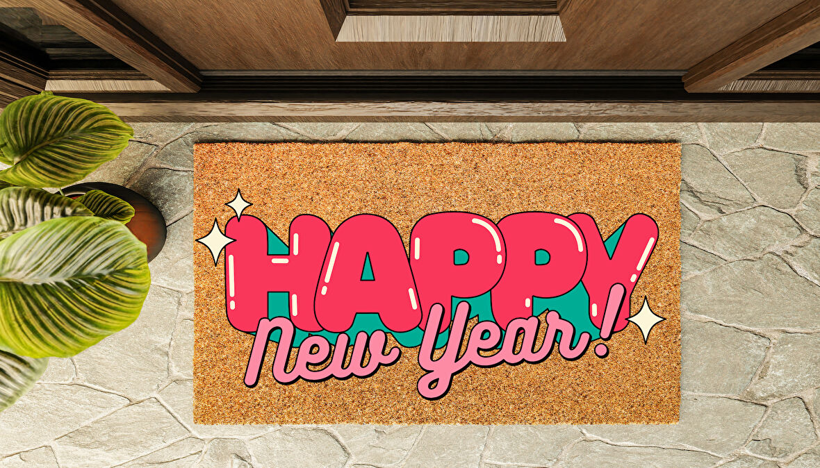 Kapı Önü Paspası Yeni Yıl 2025 Özel Tasarım Koko Model 162