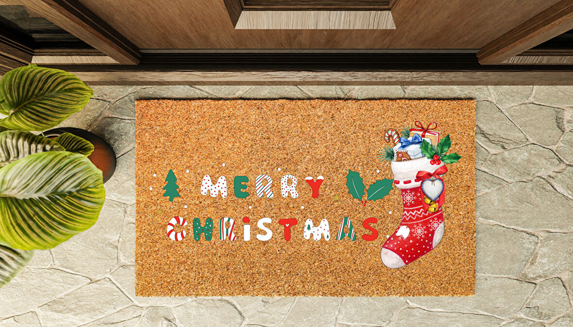 Kapı Önü Paspası Yeni Yıl 2025 Özel Tasarım Koko Model 176