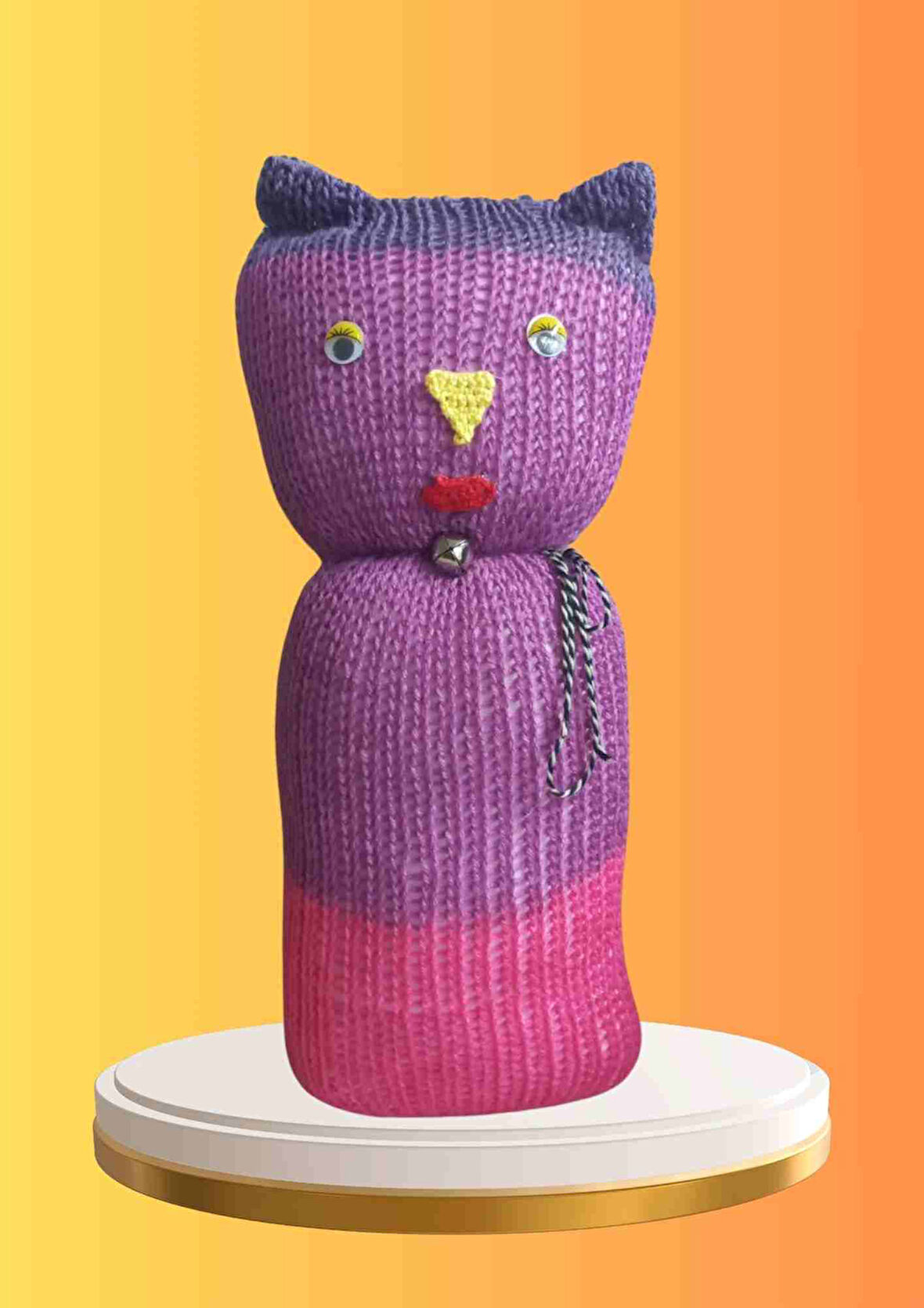 Tıkırık Örgü Yastık Uyku ve Oyun Arkadaşı Pembeş - 35 cm