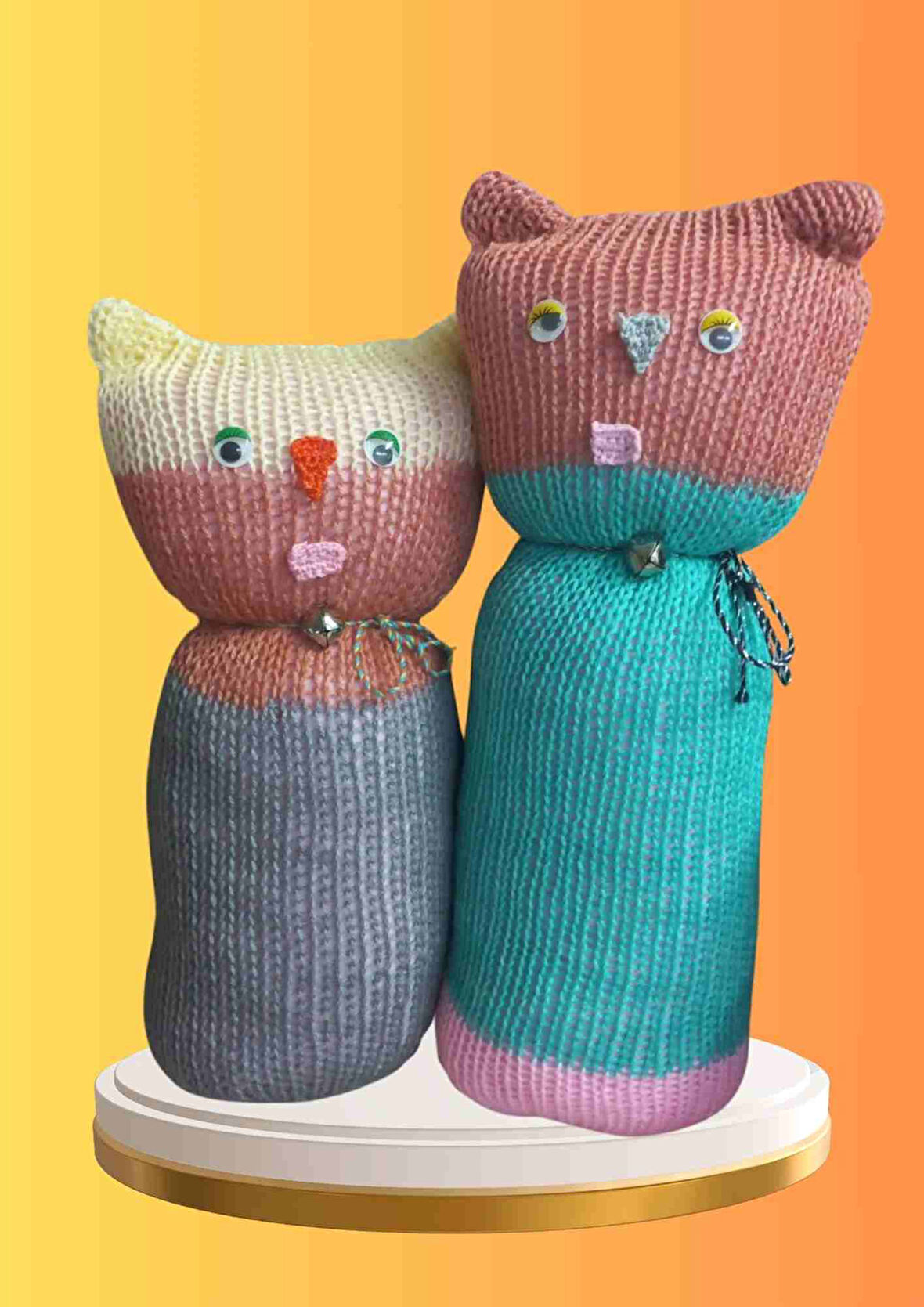 Tıkırık Örgü Yastık Uyku ve Oyun Arkadaşı Çikito&Gümüş - 35 cm-45 cm
