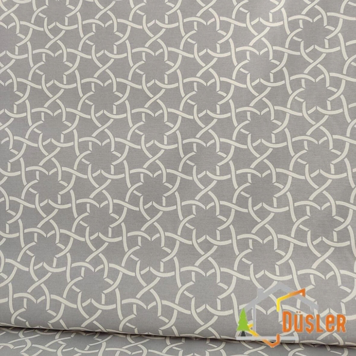 Gri Sade Desenli Su ve Leke İtici Panama Keteni Küçükçalık Premier Duck Kumaş Bezi 100x180