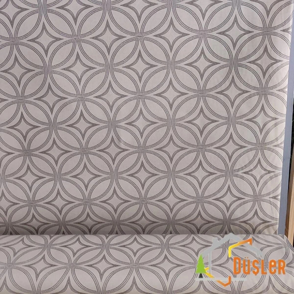 Krem Sade Desenli Su ve Leke İtici Panama Keteni Küçükçalık Premier Duck Kumaş Bezi 100x180