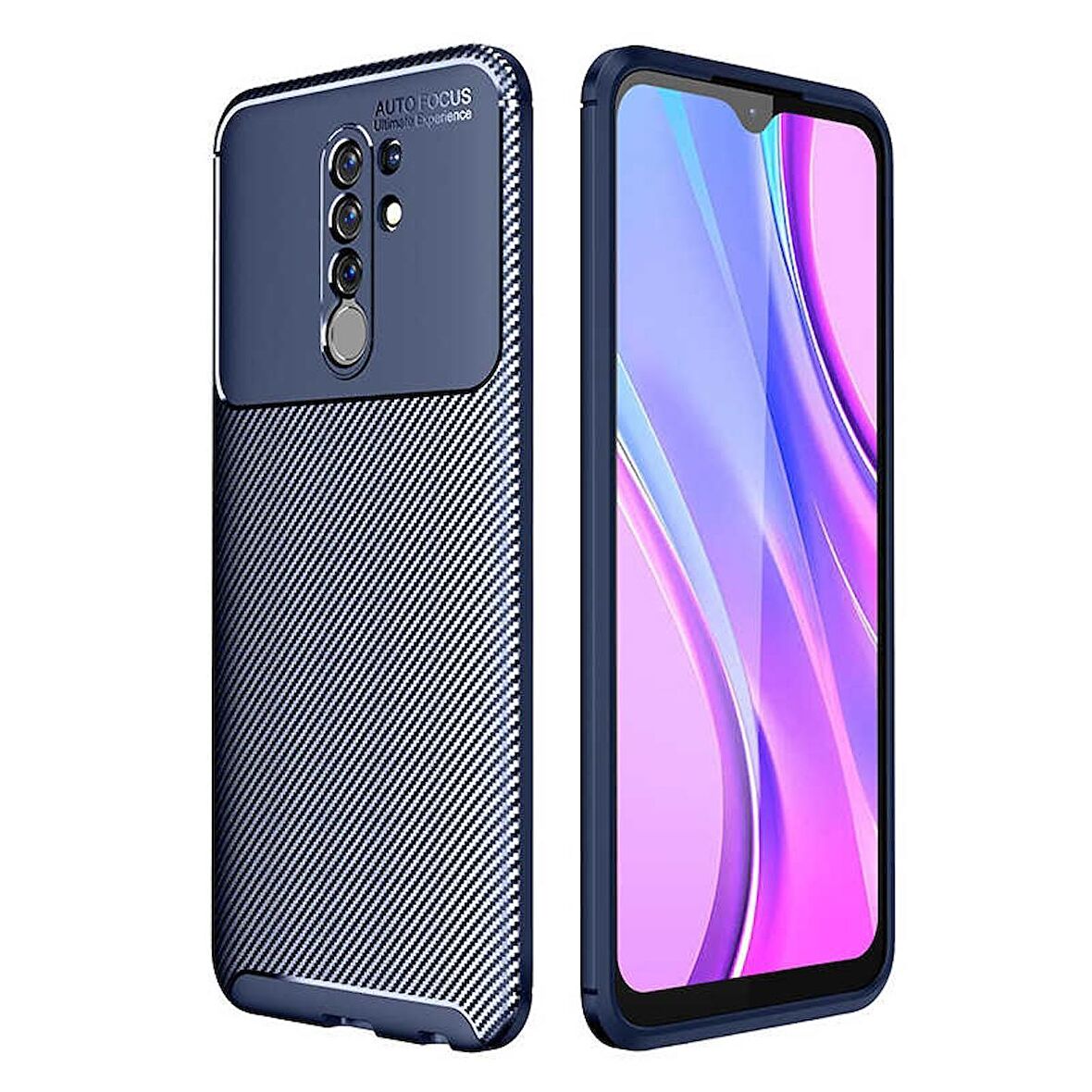Gpack Xiaomi Redmi 9 Kılıf Negro Karbon Dizayn SilikonNano Glass