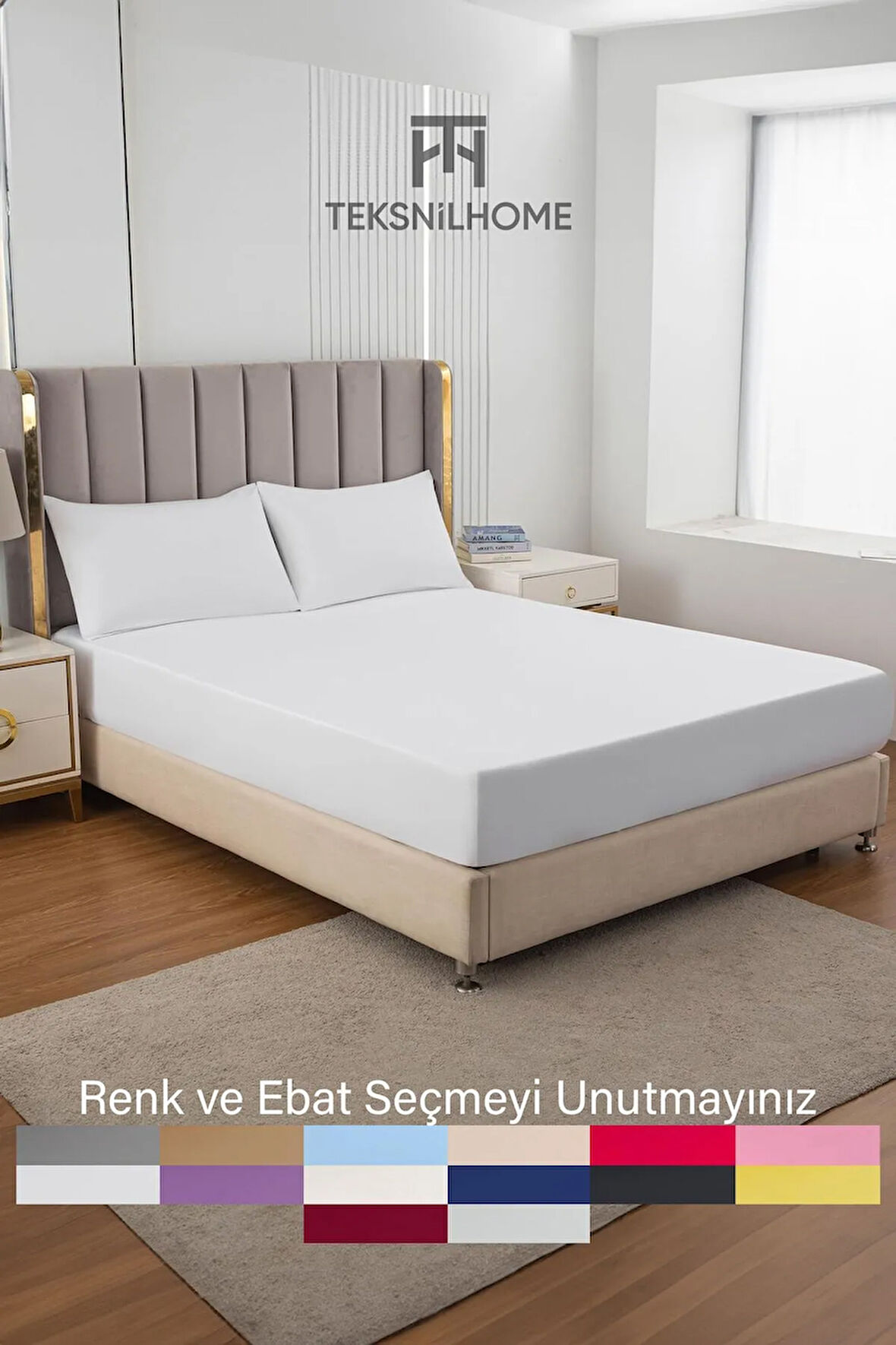 | Ranforce | Pamuklu Tek / Çift Kişilik Beyaz Lastikli Çarşaf | 14 Renk | Fıtted |