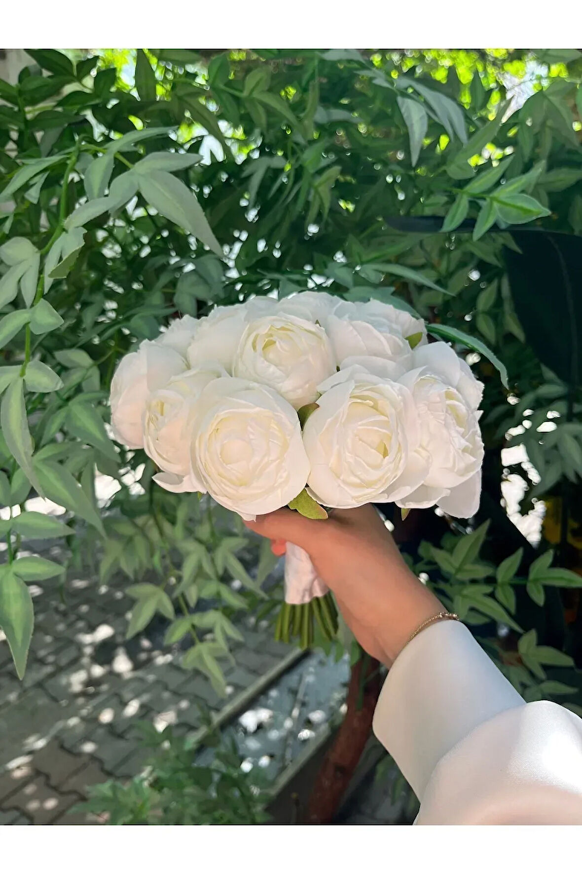 Şakayık Gelin Buketi - Beyaz Şakayık Gelin Çiçeği - Atma Çiçeği - Nikah Çiçeği - Gelin Atma Çiçeği