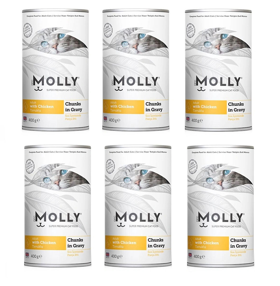 Molly Tavuklu Gravy Soslu Kedi Konservesi 400 Gr. X 6 Adet