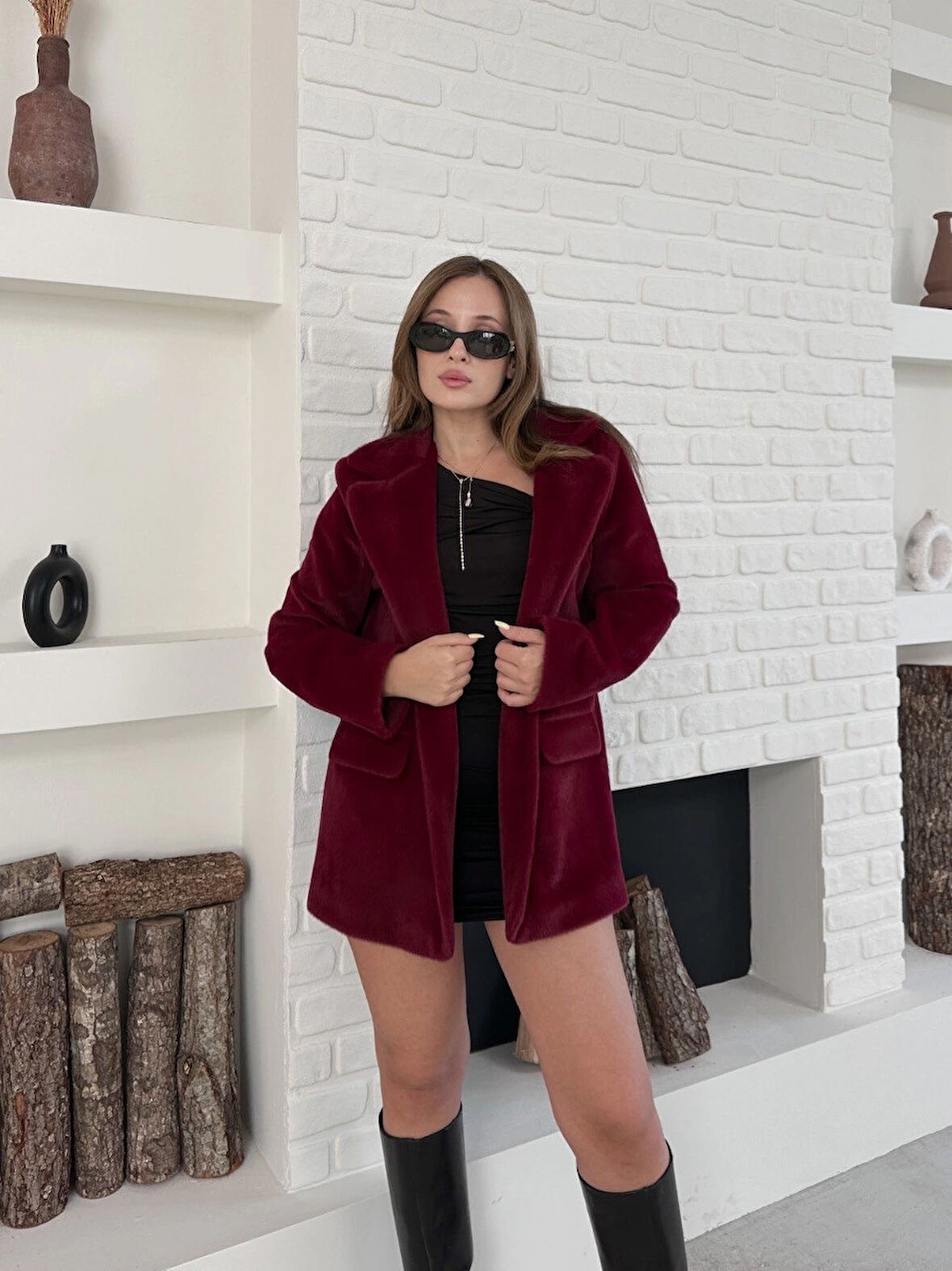 Fok ceket premıum kalite bordo st255860