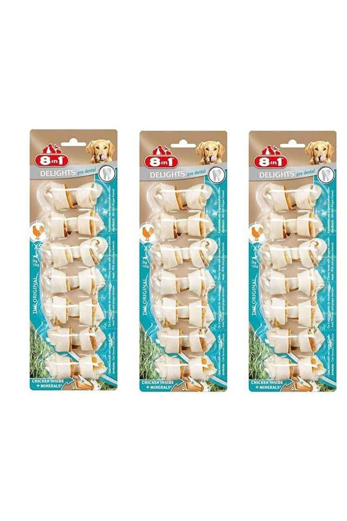 8in1 Delights Bones Pro Dental Xs Köpek Ödül Kemiği 7 Li X 3 Adet