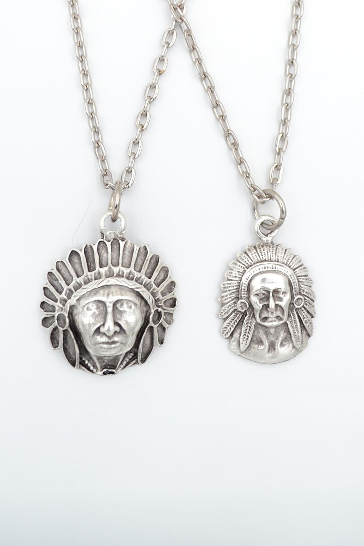 2'li Kızılderili Erkek Kadın Kolye Seti 925 Ayar Gümüş Kaplama